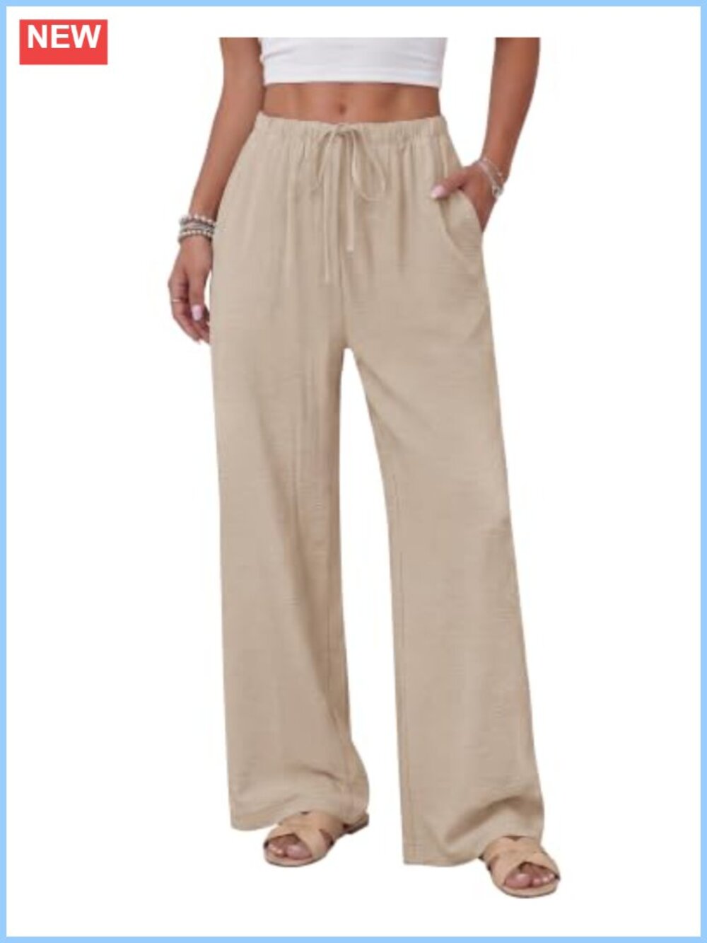 Wide Leg Palazzo Pants for Women Flowy Comfortable Casual Summer Trousers